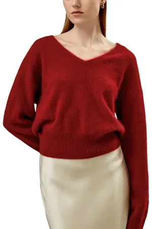 Lilysilk Cropped V-Neck Cashmere Sweater for Women in at Nordstrom, Size Small