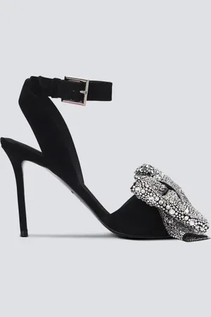 Balmain Suede Ruby heels with rhinestone bows in at Nordstrom, Size 39