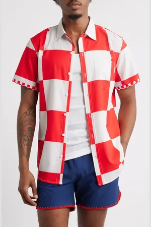 MAVRANS Victory Lap Check Short Sleeve Performance Button-Up Shirt in at Nordstrom, Size X-Large