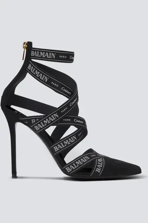 Balmain Couture suede heels with ribbon motif in at Nordstrom, Size 38