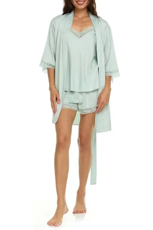 Flora Nikrooz Sonia Satin Charmeuse 3-Piece Pajama Set in at Nordstrom, Size X-Small
