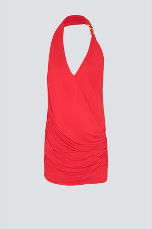 Balmain Draped jersey halterneck dress in at Nordstrom, Size Large
