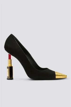 Balmain Lipstick pumps in suede leather and brass in at Nordstrom, Size 39