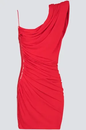Balmain Draped asymmetrical rhinestone dress in at Nordstrom, Size 34
