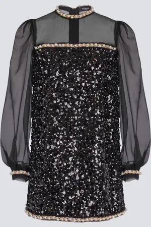 Balmain Chiffon and beaded sequin dress in at Nordstrom, Size 38