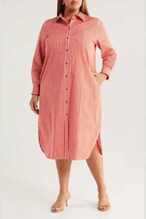 UNIVERSAL STANDARD Odeon Stretch Poplin Shirtdress in at Nordstrom, Size Xs