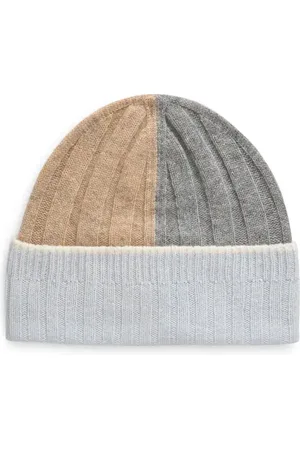 Johnstons Of Elgin Colorblock Cashmere Rib Beanie in at Nordstrom