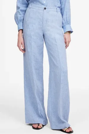 Madewell Zoe Relaxed Wide Leg Linen Pants in at Nordstrom, Size 0