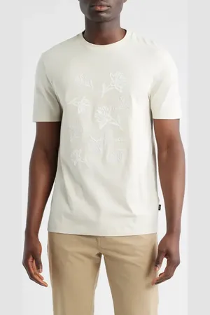 HUGO BOSS Thompson Floral Logo Cotton Graphic T-Shirt in at Nordstrom, Size Small