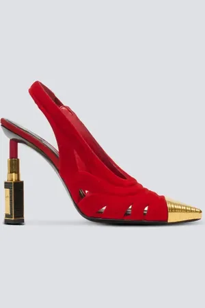 Balmain Lipstick pumps in suede leather and brass in at Nordstrom, Size 39