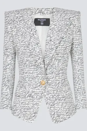 Balmain 1-button jacket with "Love Letter" print in at Nordstrom, Size 36