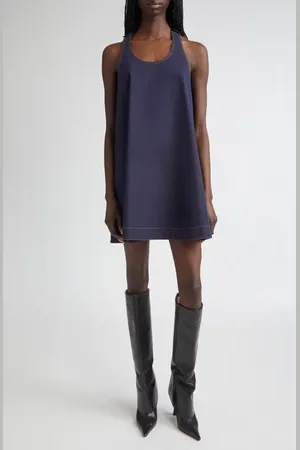 MONSE Racer Back Denim Baby Doll Minidress in at Nordstrom, Size 4