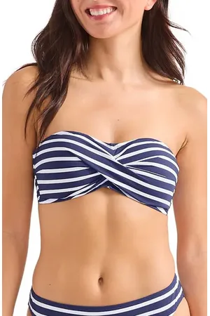 Tommy Bahama Coastline Stripe Twist Bandeau Bikini Top in at Nordstrom, Size Medium
