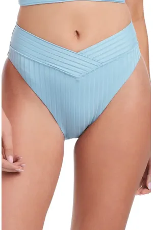 Sanctuary Refresh Rib V-Front High Cut Bikini Bottoms in at Nordstrom, Size Small