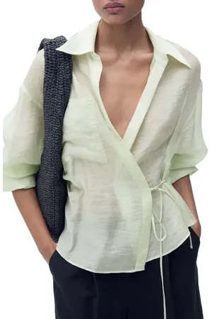 MANGO Side Tie Wrap Top in at Nordstrom, Size 8