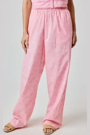 Florence By Mills Lace Trim Wide Leg Cotton Pants in at Nordstrom, Size Small