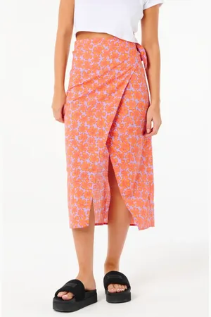 Rip Curl Neon Isles Midi Wrap Skirt in at Nordstrom, Size Large