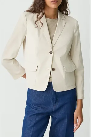 THEORY Linen Blend Shrunken Blazer in at Nordstrom, Size 16