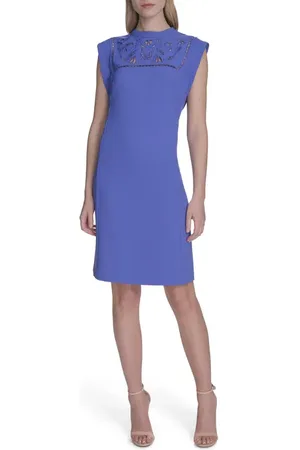 Vince Camuto Floral Cutout Cap Sleeve Signature Stretch Crepe Dress in at Nordstrom, Size 6