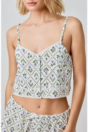 Florence By Mills Front Button Crop Tank in at Nordstrom, Size X-Small