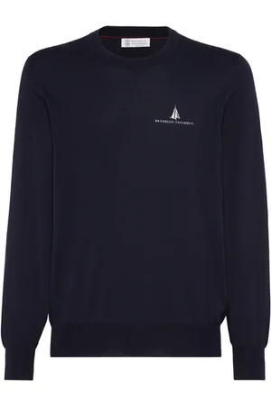 Brunello Cucinelli Lightweight sweater with embroidery in at Nordstrom, Size 50 It