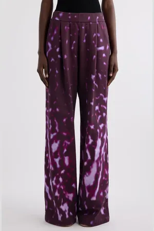 DRIES VAN NOTEN Hartia Orchid Petal Print Pleated Wide Leg Sweatpants in at Nordstrom, Size X-Small