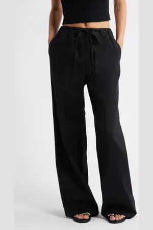 Open Edit Wide Leg Linen Blend Pants in at Nordstrom, Size Small
