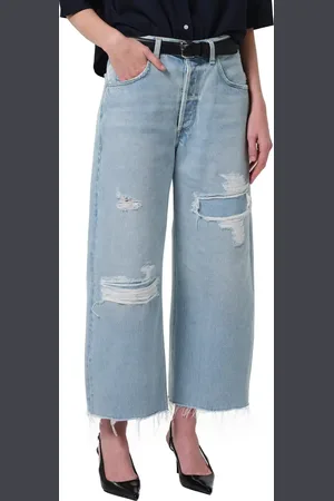 Citizens of Humanity Ayla Ripped High Waist Crop Baggy Wide Leg Jeans in at Nordstrom, Size 26