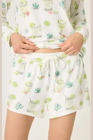 P.J.Salvage Limes & Sunshine Butter Jersey Pajama Shorts in at Nordstrom, Size Medium