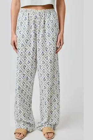 Florence By Mills Lace Trim Wide Leg Cotton Pants in at Nordstrom, Size Small