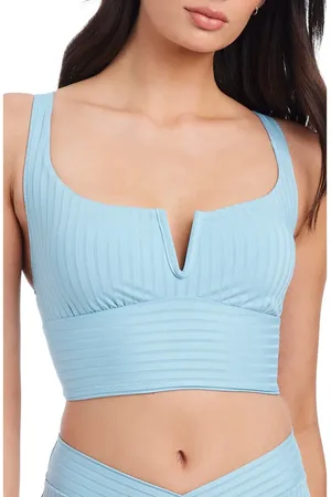 Sanctuary V-Wire Crop Racerback Bikini Top in at Nordstrom, Size Medium