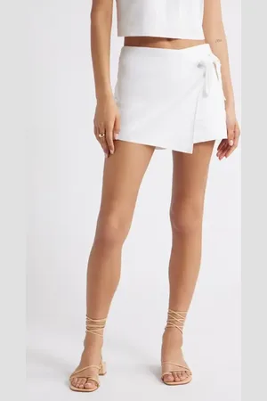 Open Edit Linen Blend Wrap Skort in at Nordstrom, Size Medium