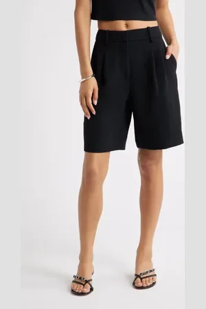 Open Edit Pleated Bermuda Shorts in at Nordstrom, Size 00