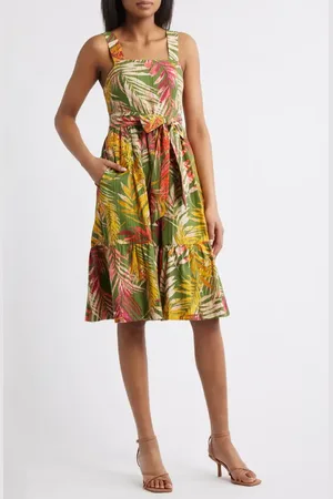 Anne Klein Square Neck Fit & Flare Dress in at Nordstrom, Size 4