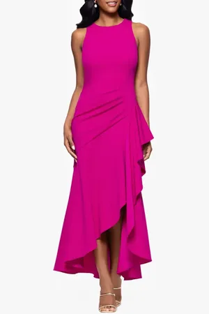 Betsy & Adam Ruffle Detail High-Low Gown in at Nordstrom, Size 10P