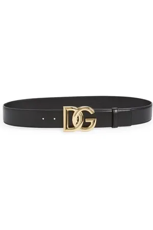 Dolce & Gabbana DG Logo Leather Belt in at Nordstrom, Size 70