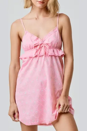 Florence By Mills Ruffle Lace Trim Cotton Mini Sundress in at Nordstrom, Size Xx-Small