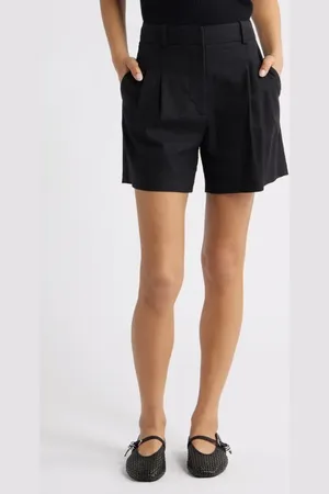 Open Edit Everyday Pleated Linen Blend Shorts in at Nordstrom, Size 12