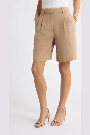Open Edit Pleated Bermuda Shorts in at Nordstrom, Size 12