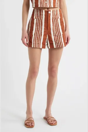 Cleobella Niko Stripe Cotton & Linen Shorts in at Nordstrom, Size Small
