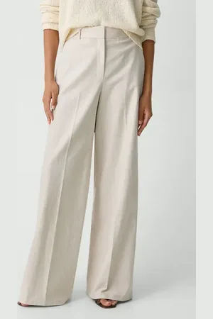 THEORY Stripe Stretch Cotton & Linen Wide Leg Pants in at Nordstrom, Size 8
