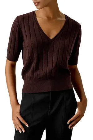 Lilysilk V-Neck Cashmere T-shirt in at Nordstrom, Size X-Small