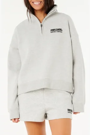 Rip Curl Surf Puff Logo Quarter Zip Sweatshirt in at Nordstrom, Size Xx-Large