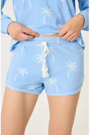 P.J.Salvage Cabana Paradise Palm Print Terry Cloth Pajama Shorts in at Nordstrom, Size X-Large