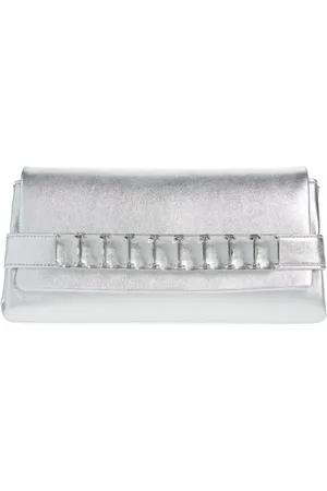 Jimmy Choo Kya Crystal Embellished Metallic Leather Clutch in at Nordstrom