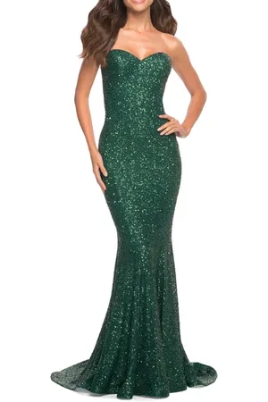La Femme Strapless Sweetheart Luxe Sequin Gown in at Nordstrom, Size 2