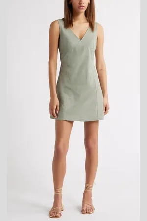 Open Edit Sleeveless Linen Blend Minidress in at Nordstrom, Size X-Small
