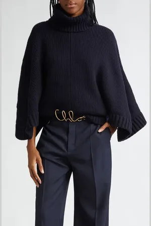 Chloé Batwing Sleeve Wool & Cashmere Turtleneck Sweater in at Nordstrom, Size Medium