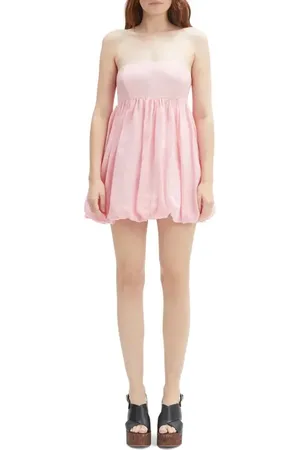 Bardot Benita Strapless Bubble Hem Babydoll Minidress in at Nordstrom, Size 10