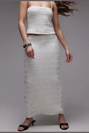 Topshop Sequin Midi Skirt in at Nordstrom, Size X-Small